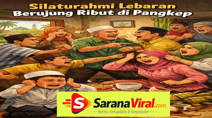 Suasana rumah warga di Pangkep lokasi pembacokan saat silaturahmi Lebaran