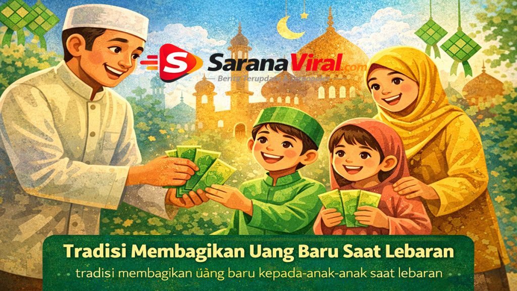 tradisi membagikan uang baru kepada anak anak saat lebaran