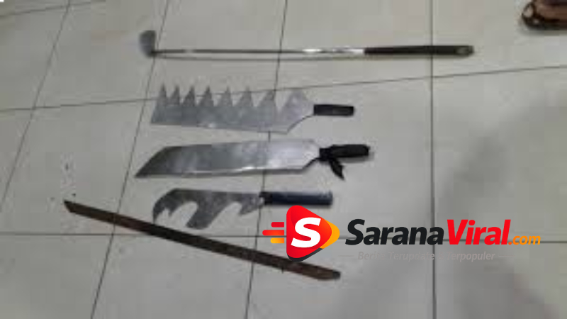 barang bukti senjata tajam preman