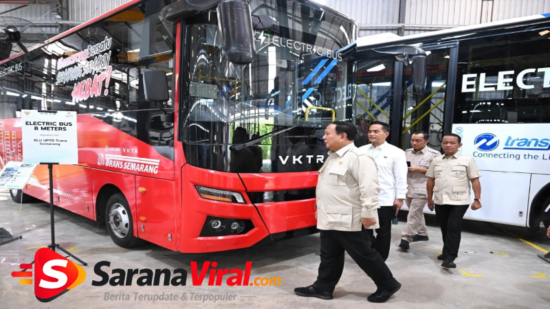 Bus listrik hasil produksi pabrik kendaraan listrik Indonesia